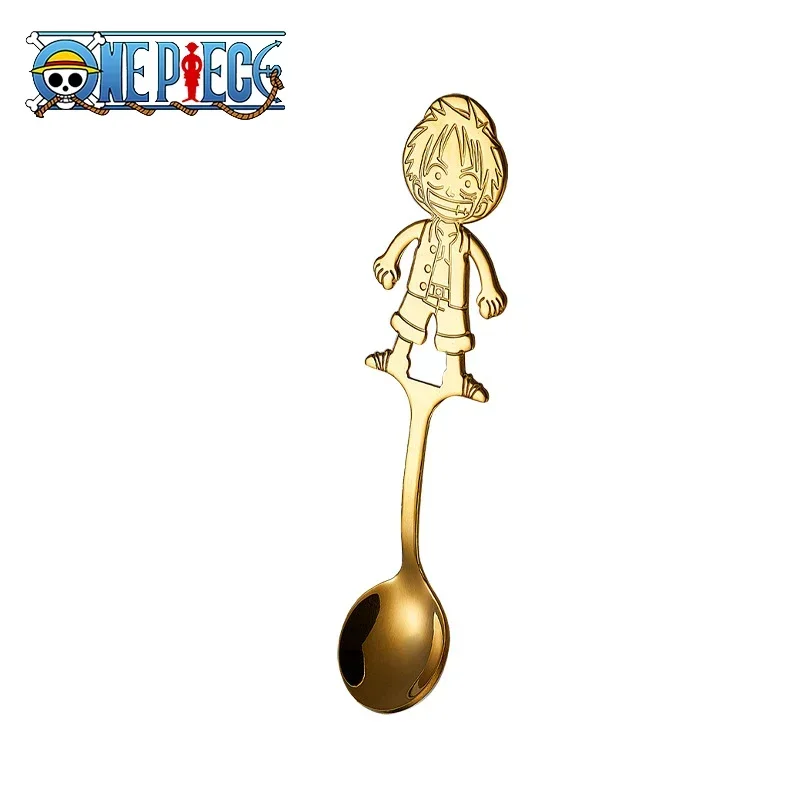 Colher Anime de Aço Inoxidável para Crianças, Luffy Spoon, Colher de Café, Festa, Presentes Infantis, Figura Brinquedos, Acessórios, 1 Pc