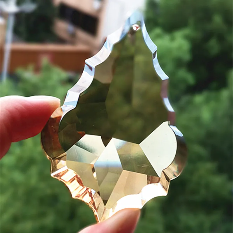 (Free Ring) 63mm K9 Crystal  Maple Leaf Champane/ AB/ Clear Color Chandelier Pendant/ Crystal Lighting Part Wedding Decoration