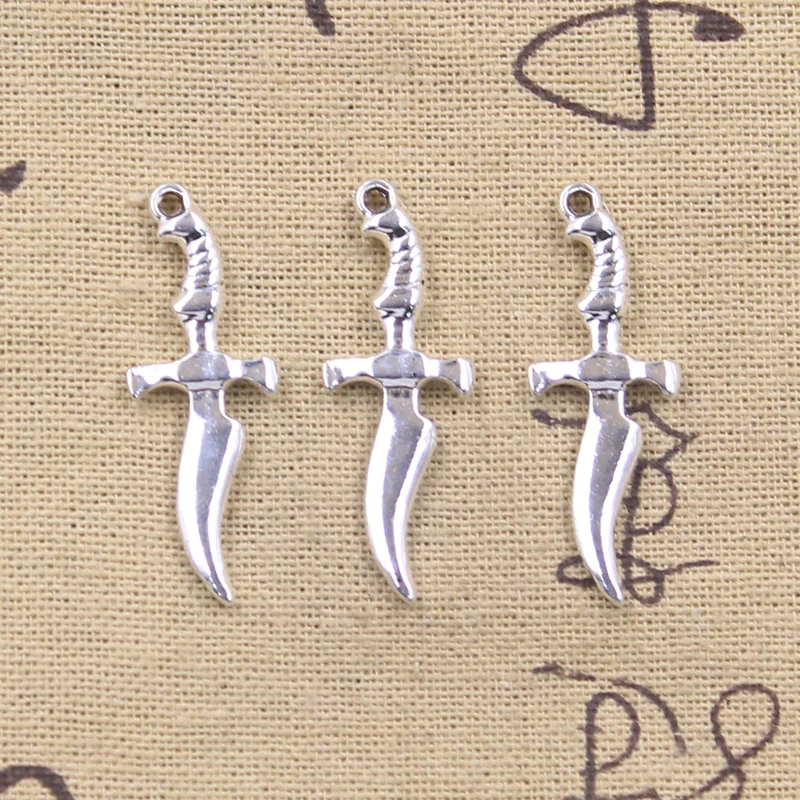 20pcs Charms Sword 35x12mm Tibetan Silver Color Pendants Antique Jewelry Making DIY Handmade Craft