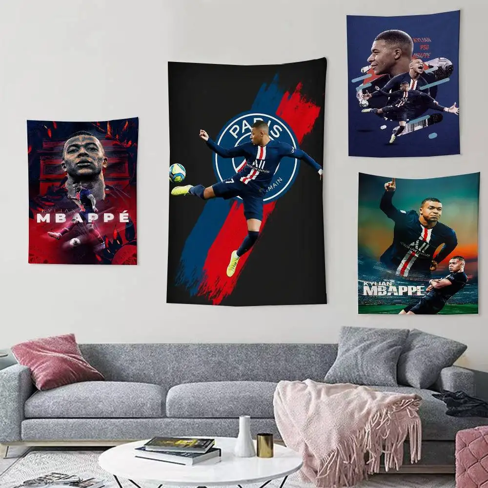 

Footballstar M-Mbappe Flags Wall Hanging Background Art Banner for Bedroom Home Outdoor Decor