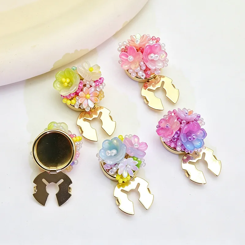 Flower Cluster Colorful Resin Button Covers Cufflinks Cuff Links for Dress Shirt Wedding Groom Business Party Gift