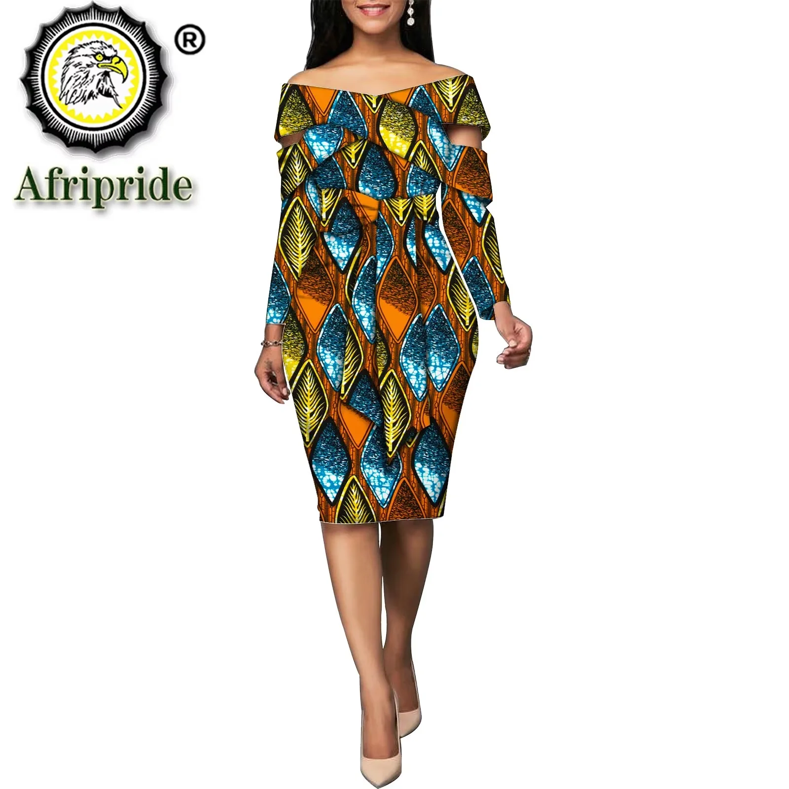 2026 African Print Dresses for Women Summer Dashiki Dress with Sashes Ankara Omighty Fabric Party Dress S1925061