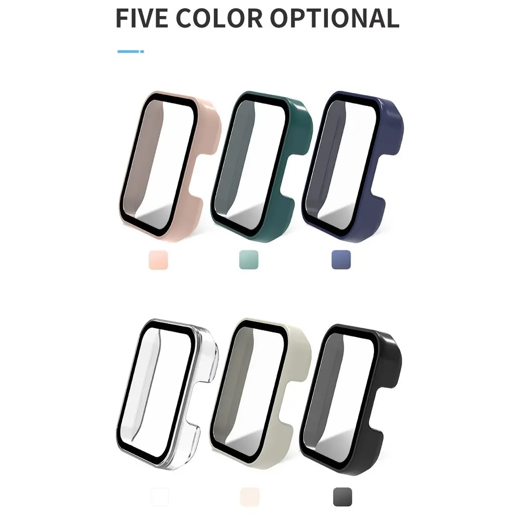 حافظة زجاجية + حافظة لساعة Redmi Watch 2 Lite ملحقات الكمبيوتر غطاء ممتص للصدمات مضاد للسقوط + واقي شاشة لساعة Xiaomi redmi watch2 lite