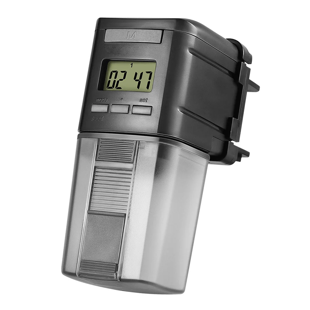 

1Pcs Electric Fish Feeder Automatic Dispenser for Fish Tank Adjustable Feeding Volume LCD Screen Timer Dry Clean Storage