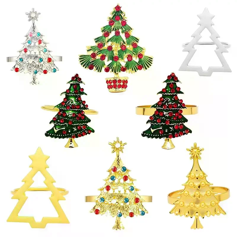 Christmas Napkin Rings Xmas Napkin Holder Rings Wreath For Holiday Party Dinner Table Decoration