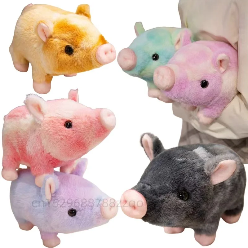 1pc 23cm Color Pig Standing Posture Plush Animals Soft Dolls Baby Soothing Toys Kids Throw Pillow Birthday Halloween Gifts Decor