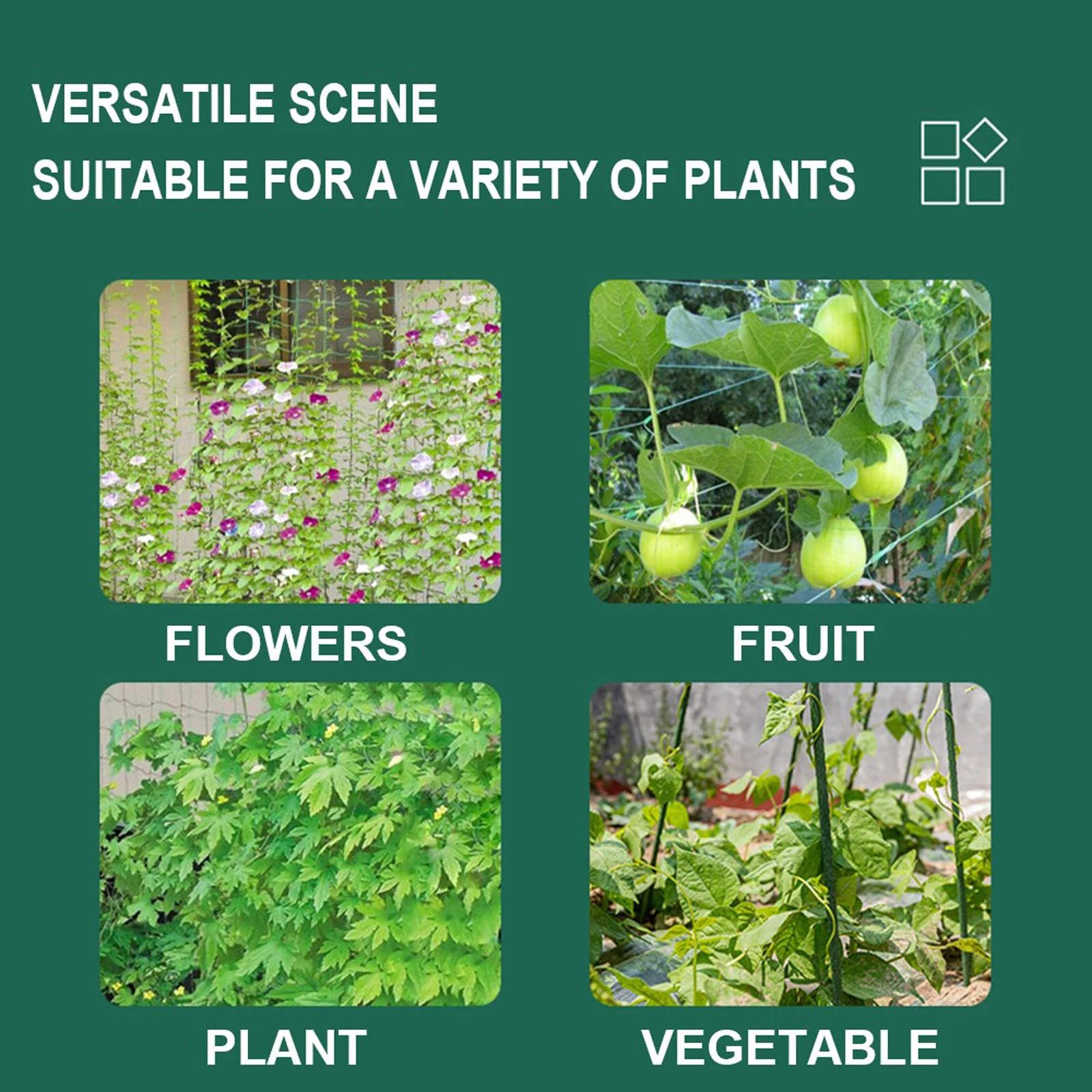 Tuingaas Plant Wijnbouwhouder Stevige Plant Trellis Ondersteuning Houder Komkommer Opknoping Meloen Klimnet Tuinbenodigdheden