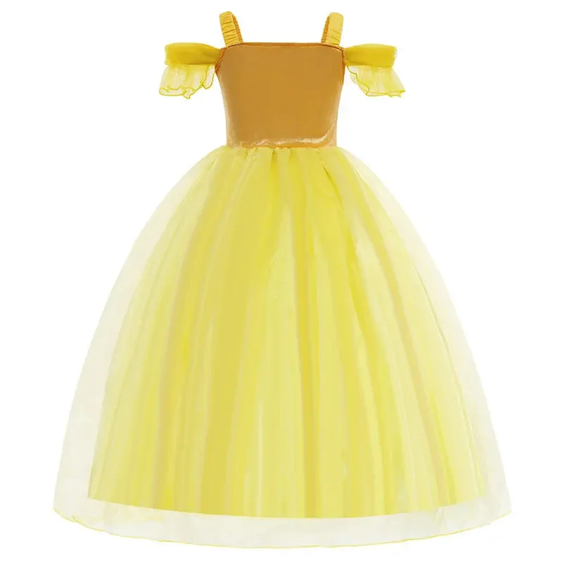 Kids Belle Costume Girl Halloween Princess Cosplay Party Dress Children Birthday Clothes Carnival Fancy Dress