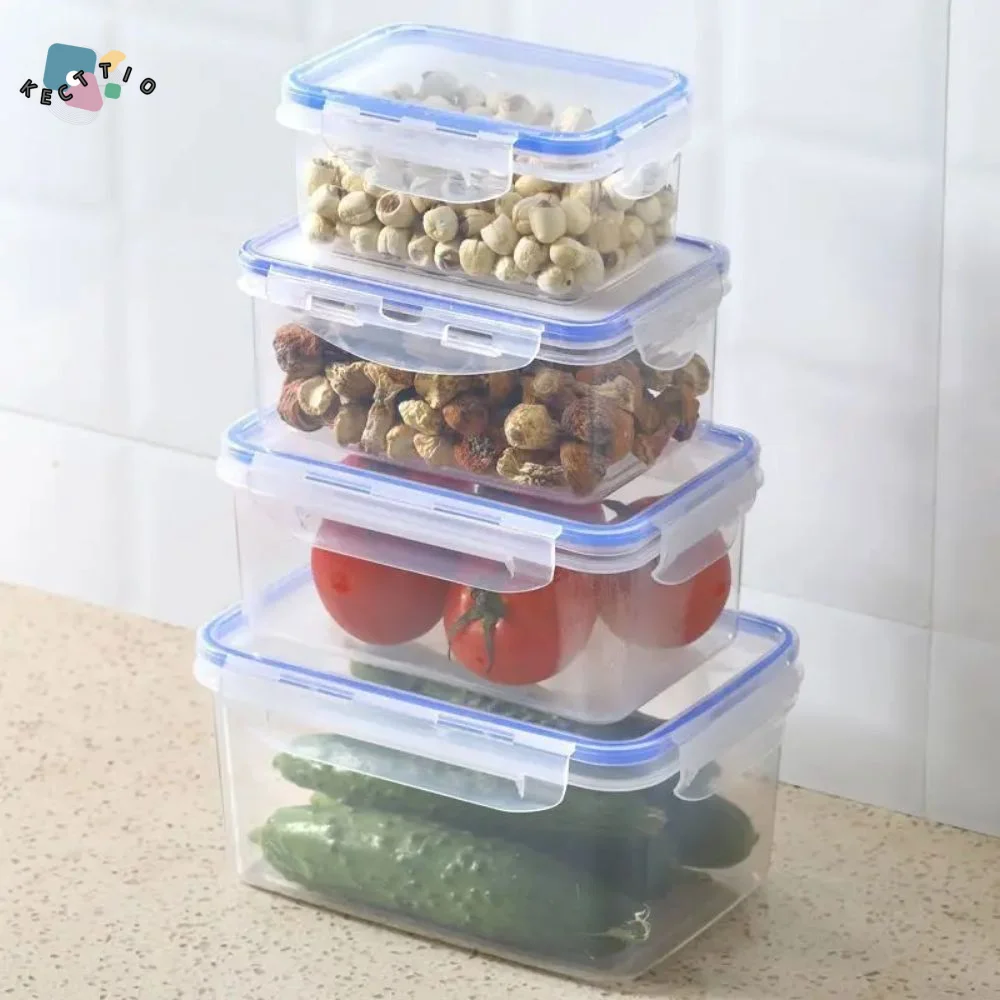 

With Lid Transparent Sealed Box Square Shape Microwave-heated Refrigerator Storage Box Stackable Odorless Food Freezer Box