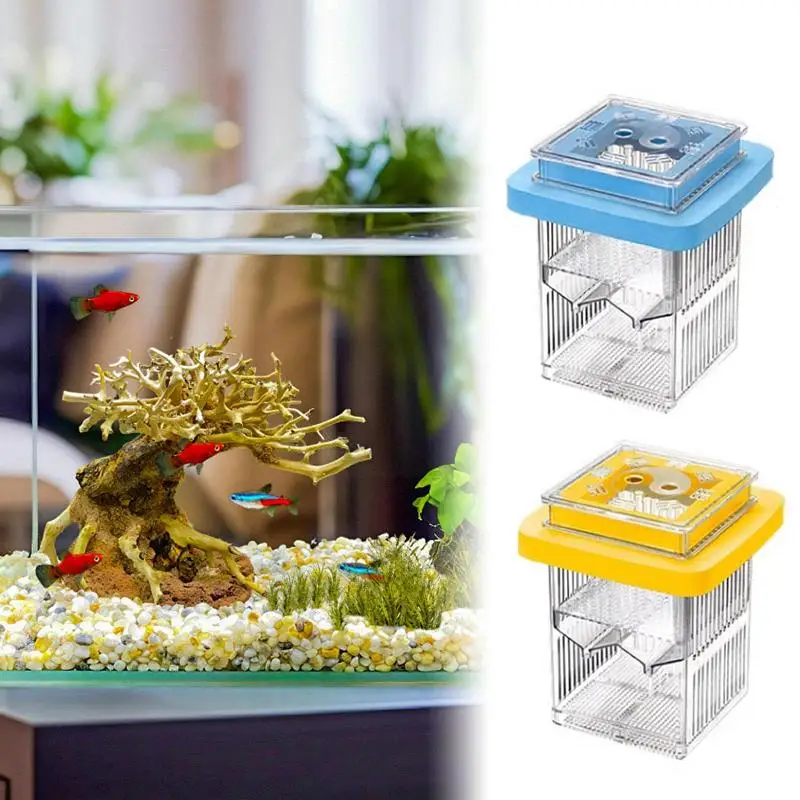 Guppy Breeder Box Floating Clear Frame Hatching Box Aquatic Life Hatchery Incubator Tank Clear Divider Resting Case