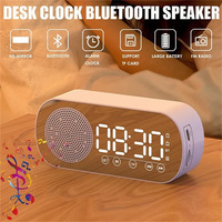 New Desk Lntelligent Clock Bluetooth Speaker FM Radio Alarm Clock Audio HD Mirror Screen Support TF Card For Bedroom Clocks