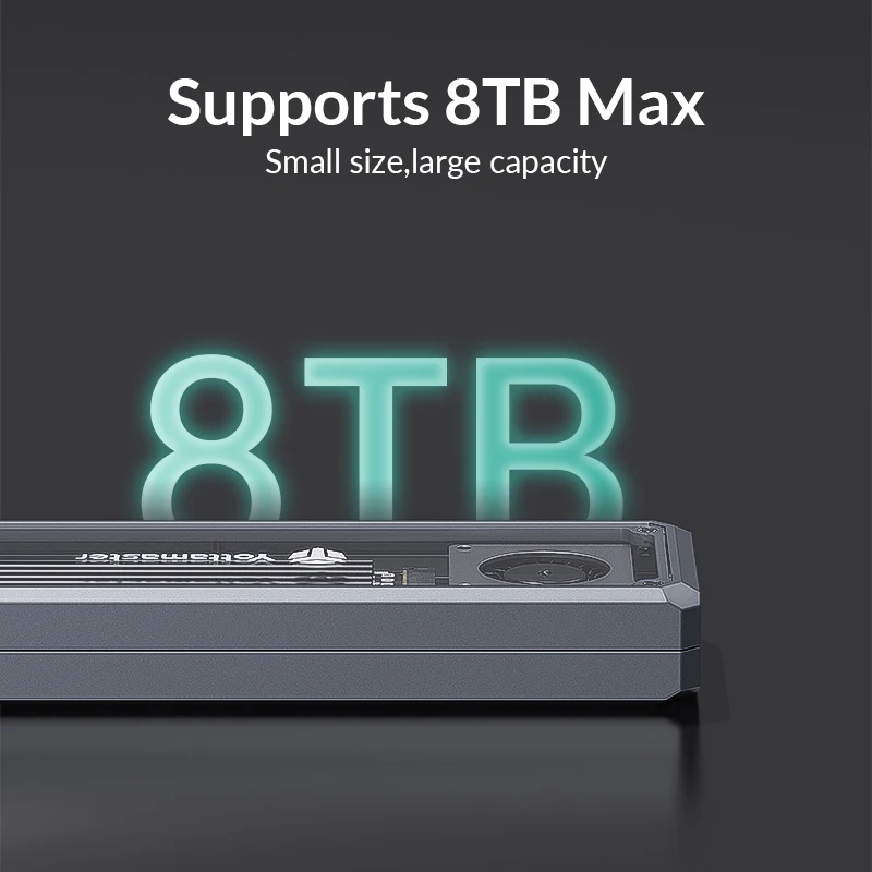 حافظة Yottamaster USB4 M.2 NVMe SSD 8 تيرابايت من النوع C 40 جيجابت في الثانية حاوية القرص الصلب المتوافقة مع Thunderbolt 3/4 أداة NVMe PCIE مجانية