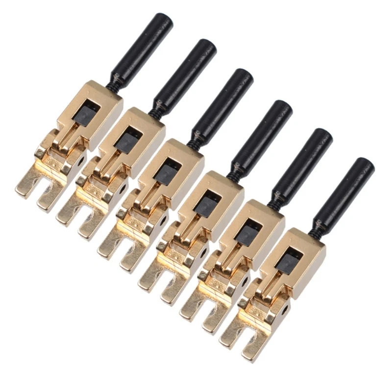 

6Pcs/set Electric Guitar Tremolo Bridge Saddles Electric Guitar Metal Locked String Saddles Roller Bridge Tremolo Saddles