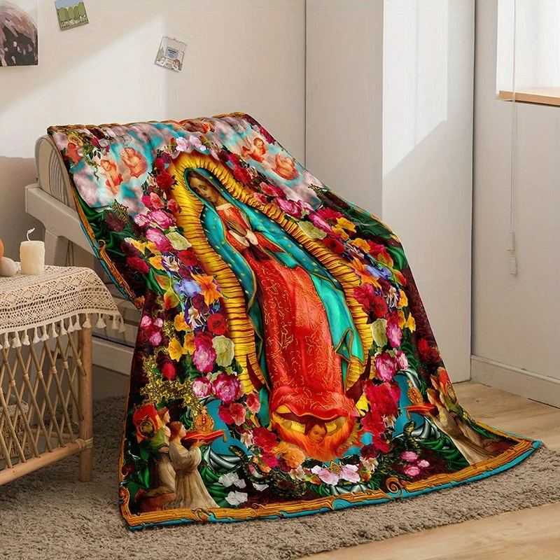 1 قطعة مريم العذراء بطانية الفضاء فائقة النعومة البوليستر رمي ل أريكة سرير سيارة طائرة السفر التخييم كل موسم القيلولة ديكور المنزل #1