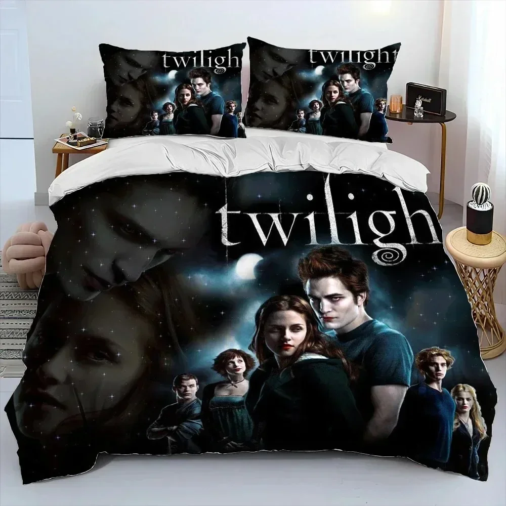 أفضل ثلاثية الأبعاد الشفق ساغا HD طقم سرير طقم سرير مطبوع مع المخدة غطاء لحاف السرير لينة الملكة الملك الحجم للمنزل المفارش