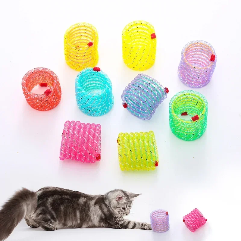 

Funny Jumping Pet Cat Spring Toy Bouncing Interactive Spiral Cat Toy Pet Playing Training Toys for Cats Kitten Pet Supplies