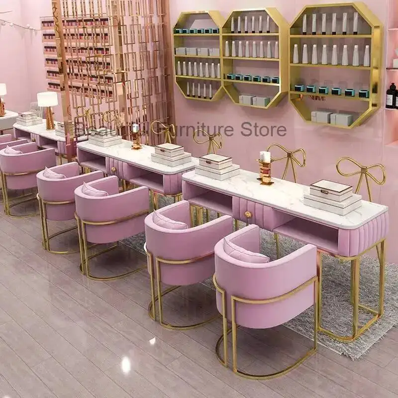 

Nail Exquisite Salon Designer Table Modern Nail Receptionist Manicure Table Commercial Mesa De Manicure Salon Furniture MQ50NT