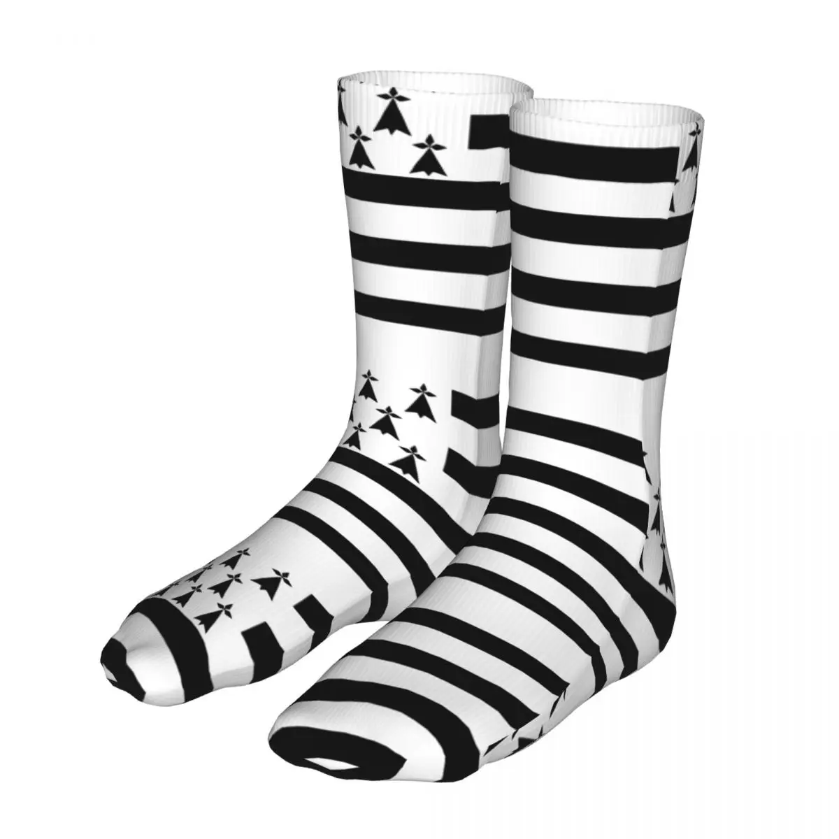 Cartoon Breton Brittany Flag Woman Socks 2022 Men France Cycling Sock