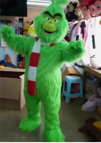 

Костюм-монстр для взрослых, зеленый, плюшевый, милый, мультяшный, для тематических вечеринок на Хэллоуин и Рождество