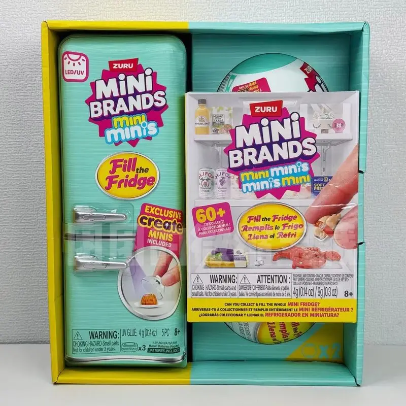 Zuru Mini Brands Mini-Kühlschrank Überraschungsbox Blind Box Miniatur-Lebensmittel-Ornament Puppenhaus-Szenendekoration Kühlschrank Auf Lager
