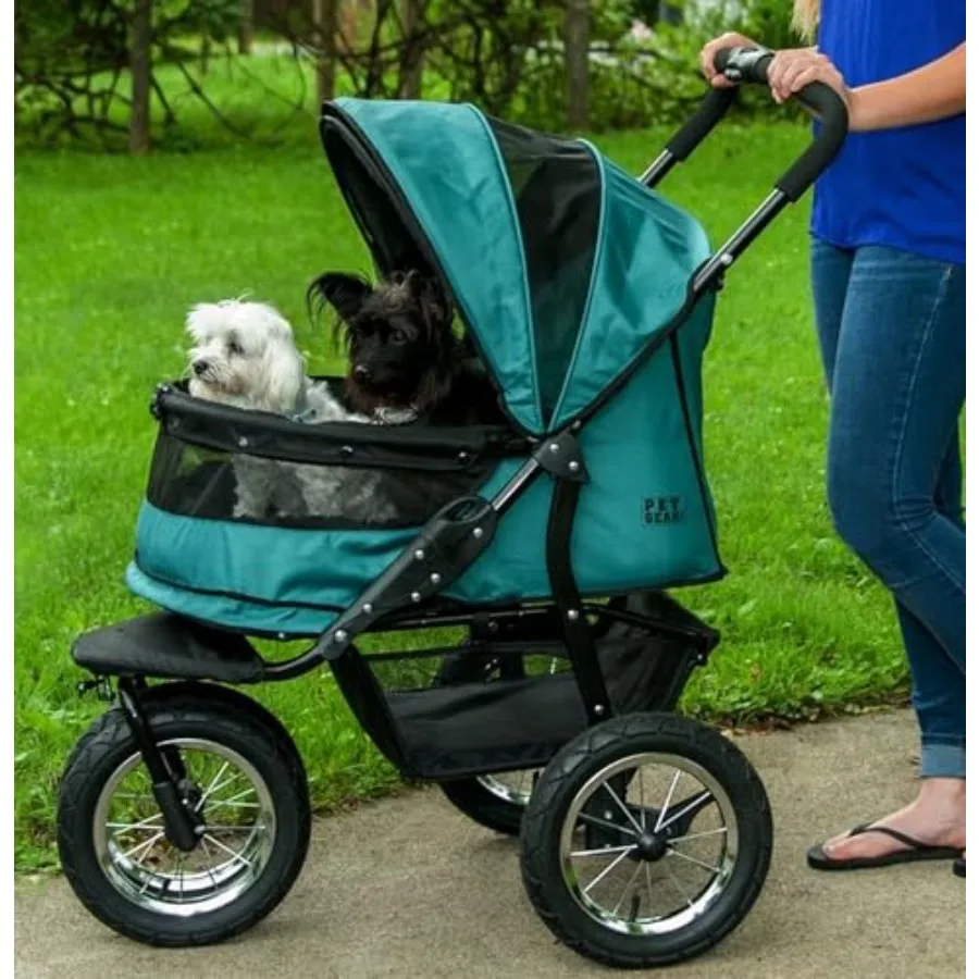 

Коляска для животных Pet Gear NO-Zip Double с безмолниевой застежкой для одной или нескольких собак/кошек, плюшевая подушка и чехол от непогоды в комплекте, большая