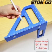 Multifunctional Triangle Ruler 45 Degree 90 Degree Aluminum Alloy Right Angle Drawing Ruler Woodworking Measuring Tool
