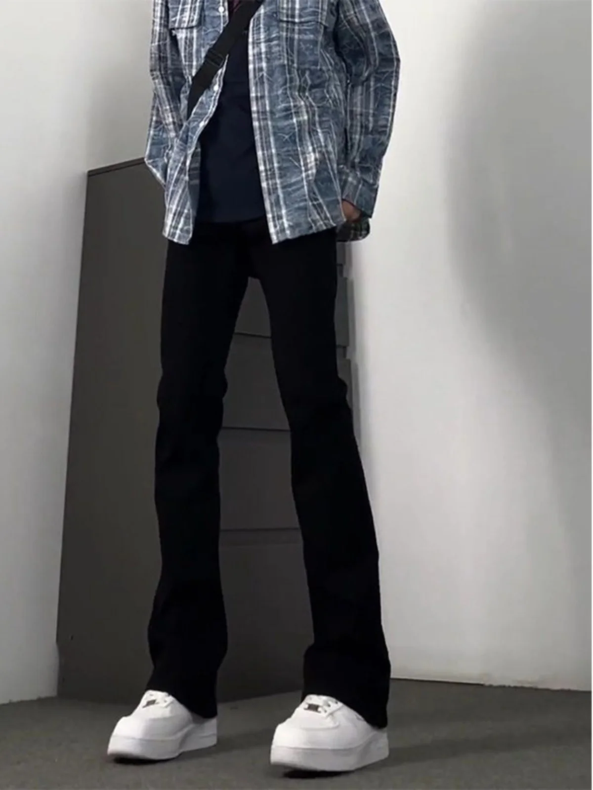 

Мужские летние тонкие джинсы Bla Elastic Slim Fit в американском стиле, зауженные прямые брюки с микро-клешем для уличного стиля