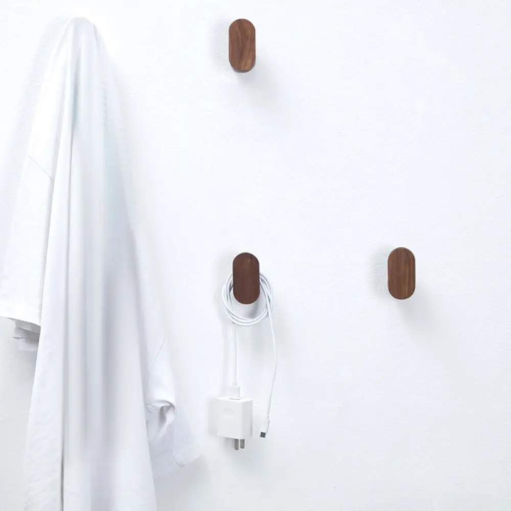 Multi-Purpose Wooden Punch Wall-mounted Coat Bag Rack Robe Hook Door Hanger Shower Hook Key Holder