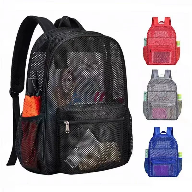 New Breathable Mesh Backpack Sports Fitness Swimming Beach Computer Bag Street Cool Style Outdoor Activity Shoulder Bag for Men image 6
