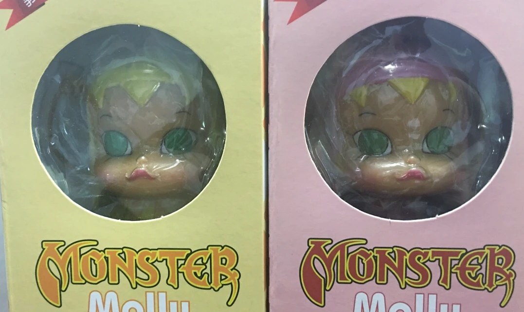 Mainan Vintage figur bayi tua Monster Molly dengan Icecream dan boneka katak mainan seni koleksi khusus desainer