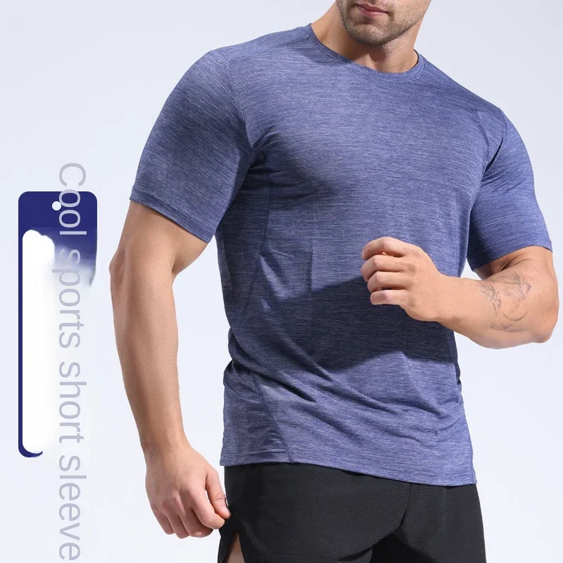 Sports T-shirt Men's running quick dry muscle fitness tight height elastic training round neck short sleeve top