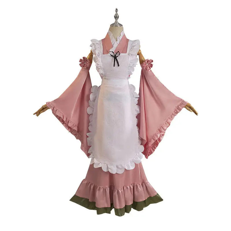 ANIMECC IN VOORRAAD S-2XL Mikuu Matcha Cosplay Groene Thee Roze Jurk Anime Kimono Kostuum Halloween Party Outfits voor Vrouwen - afbeelding 2