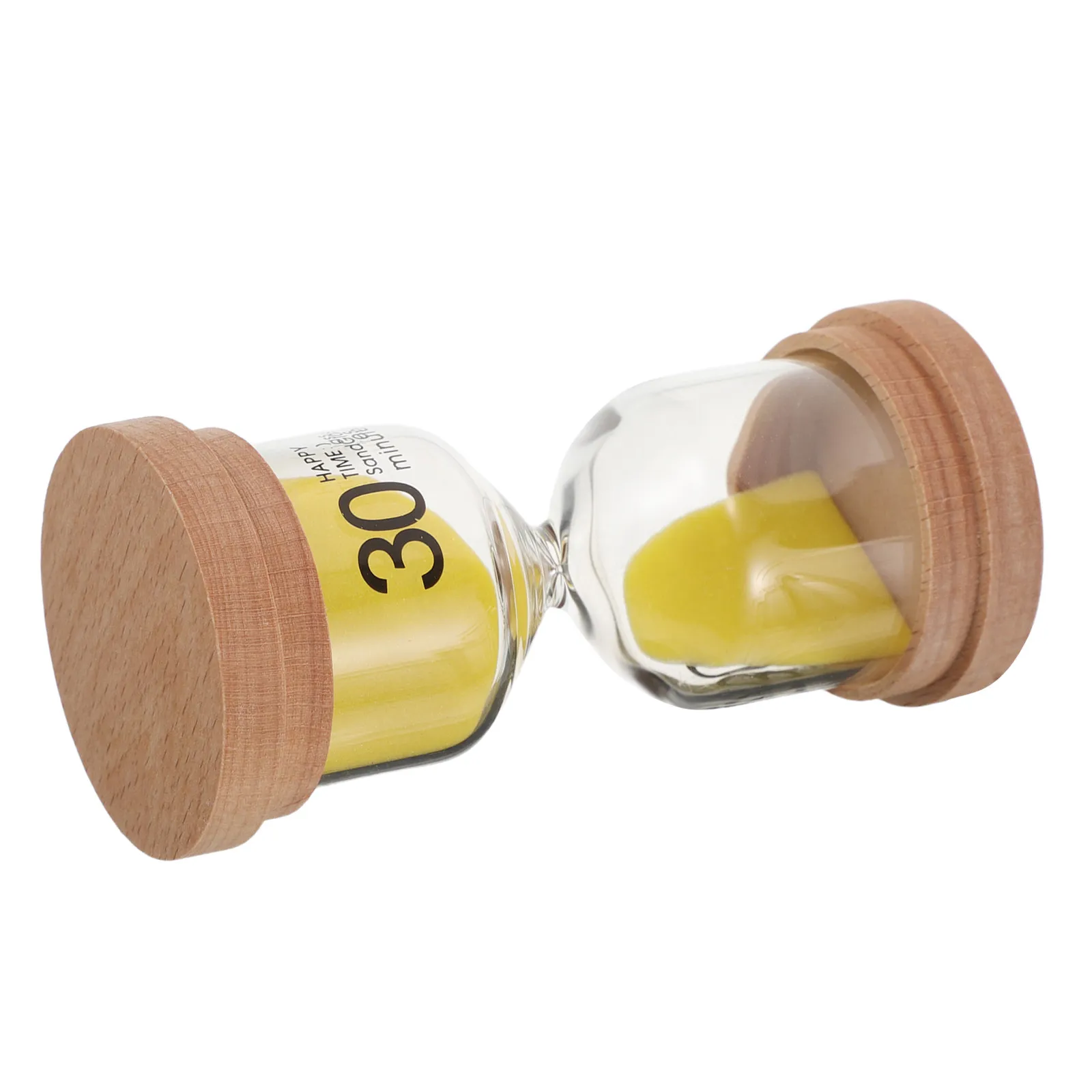 30 Minute Glass Sand Timer Hourglass with Natural Wood Lid 10x5x5cm Stylish Desk Timer for Study Work Relaxation Kitchen Office