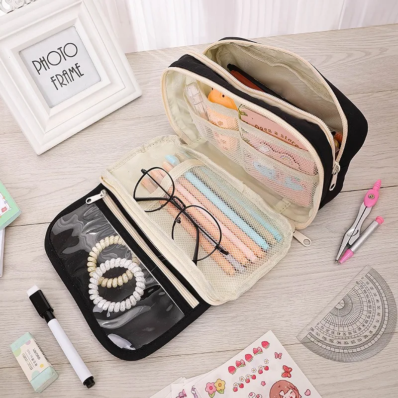 Kawaii Federmäppchen, mehrschichtig, für Schreibwaren, Stift, niedliche Tasche, kreative Stiftbox für Studenten, Schulanfang, Schreibwaren