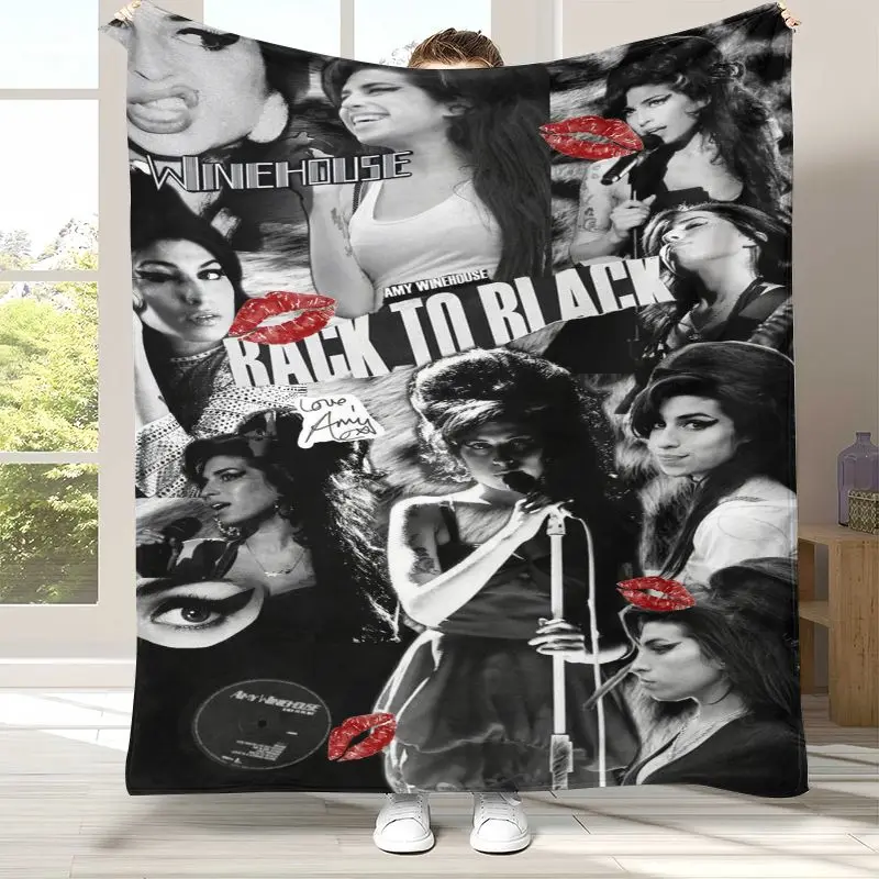 Amy Winehouse Music Singer Soft Flannel Throw Blanket,Cozy Warm Blanket for Bed,Sofa,Living Room,Picnic,Camping,Home Decor,Gift