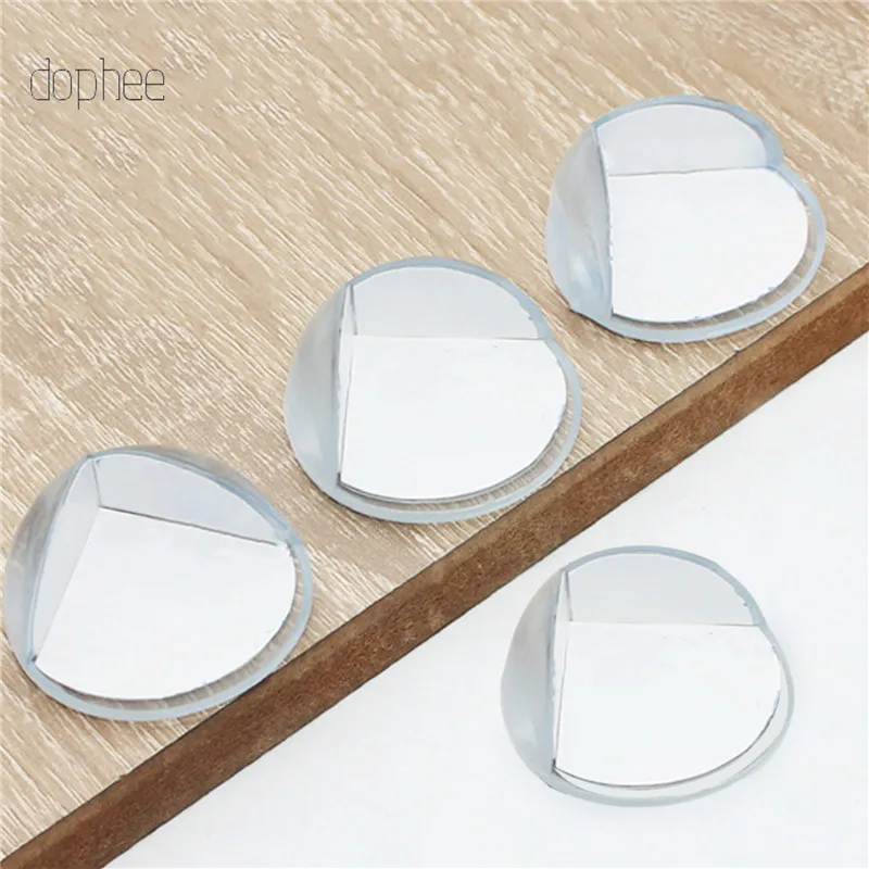 dophee 4pcs PVC Desk Table Guard Edge Child Safety Corner Protector Protection Cover Safe Cushion with Double Side Adhesive Tape