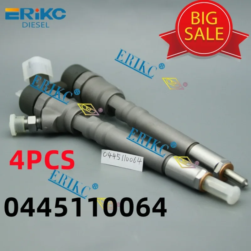 4PCS 0445110064 Diesel Injector 33800-27000 Fuel Injection Nozzle 0 445 110 064 for HYUNDAI Santa 33800-27010 0445 110 064