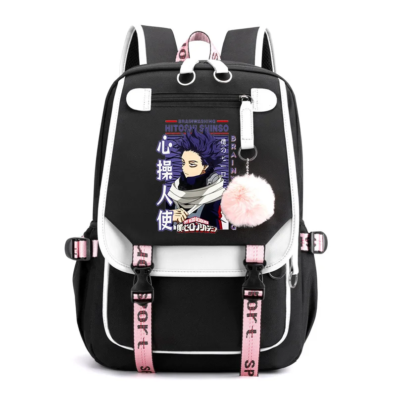 

Shinso Hitoshi Backpack Teenage Fashion Street Anime Backpack New USB Zipper Backpack High Quality Rucksack Anime Backpacks