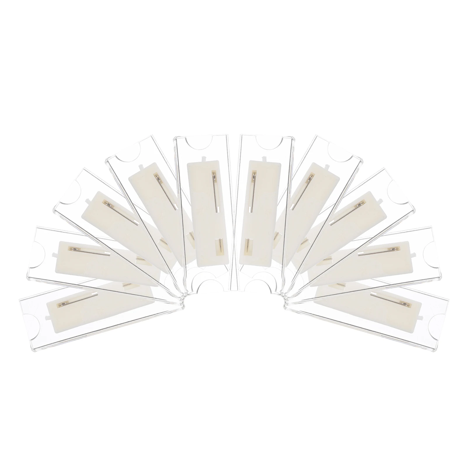 

10pcs Acrylic Insert Card Badge Holders 70x20mm Transparent Name Tags for Office Hotel School Work ID Students