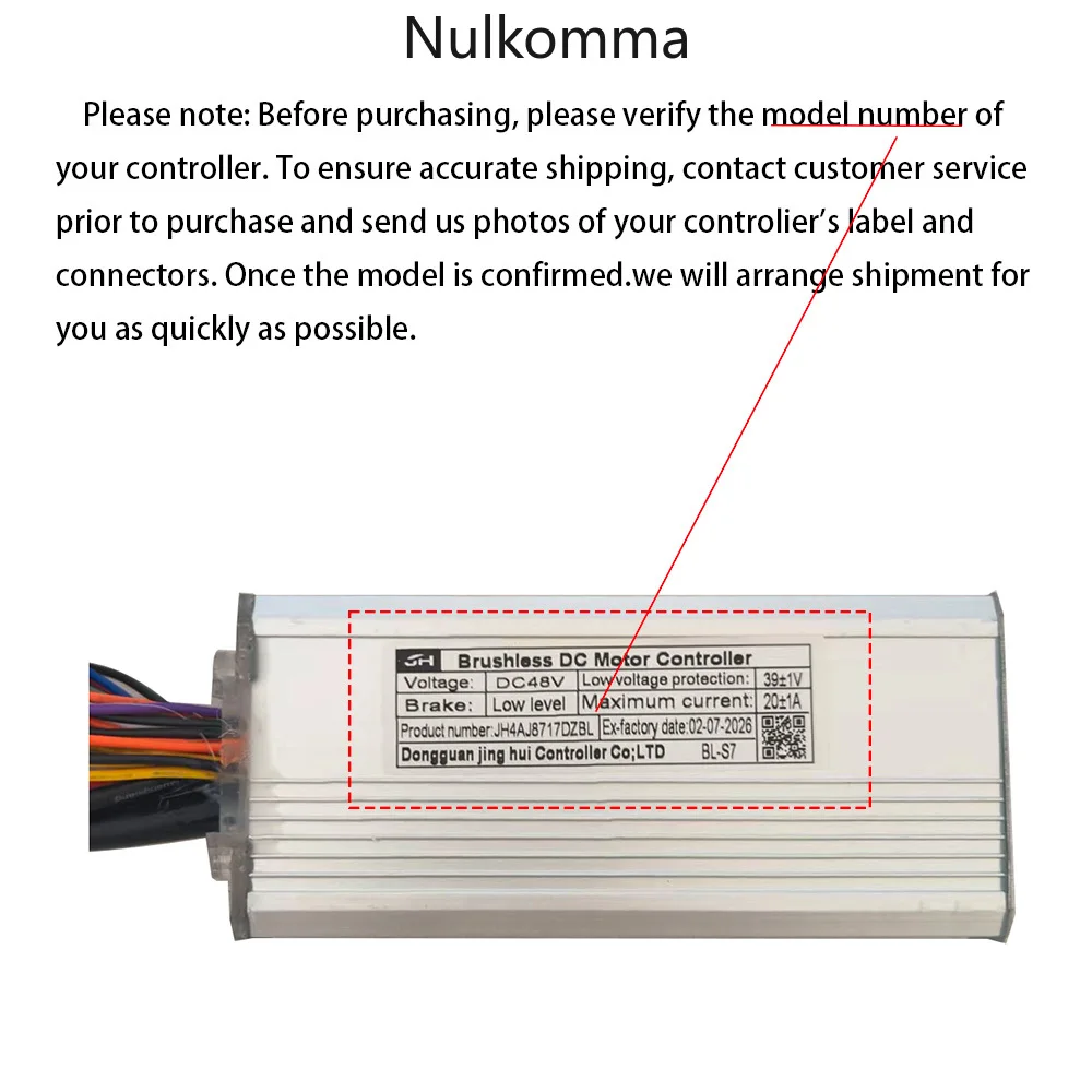 JH4AJ8717DZBL 48V 20A Ebike Brushless Motor Controller for Electric Scooters Fat Bike MTB Accessories Speed Controller