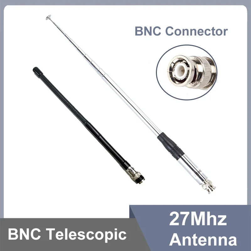 Antena telescópica/suave de 27Mhz, Radio portátil CB con conector BNC para Radios CB Cobra Midland Uniden Anytone