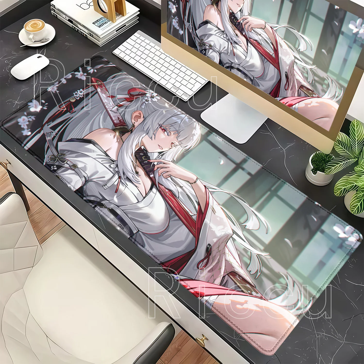 Larger Mousepad Hiyuki Gaming WuWa Nonslip Mouse Mat Wuthering Waves Anime Girl Office Accessories Keyboard HD Printing Desk Mat