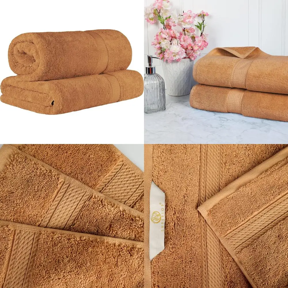 

Роскошный набор полотенец из египетского хлопка, состоящие из 2 простыней для душа и ванной комнаты, 34x68 дюймов, цвет ржавчины