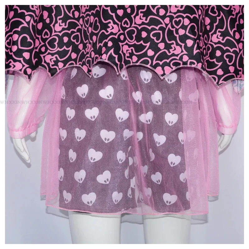 2025 11 vestido de monstruo chica Dráculaura Cosplay disfraz peluca falda alta lindo traje rosa Halloween mujeres fantasía juego de rol Outfi