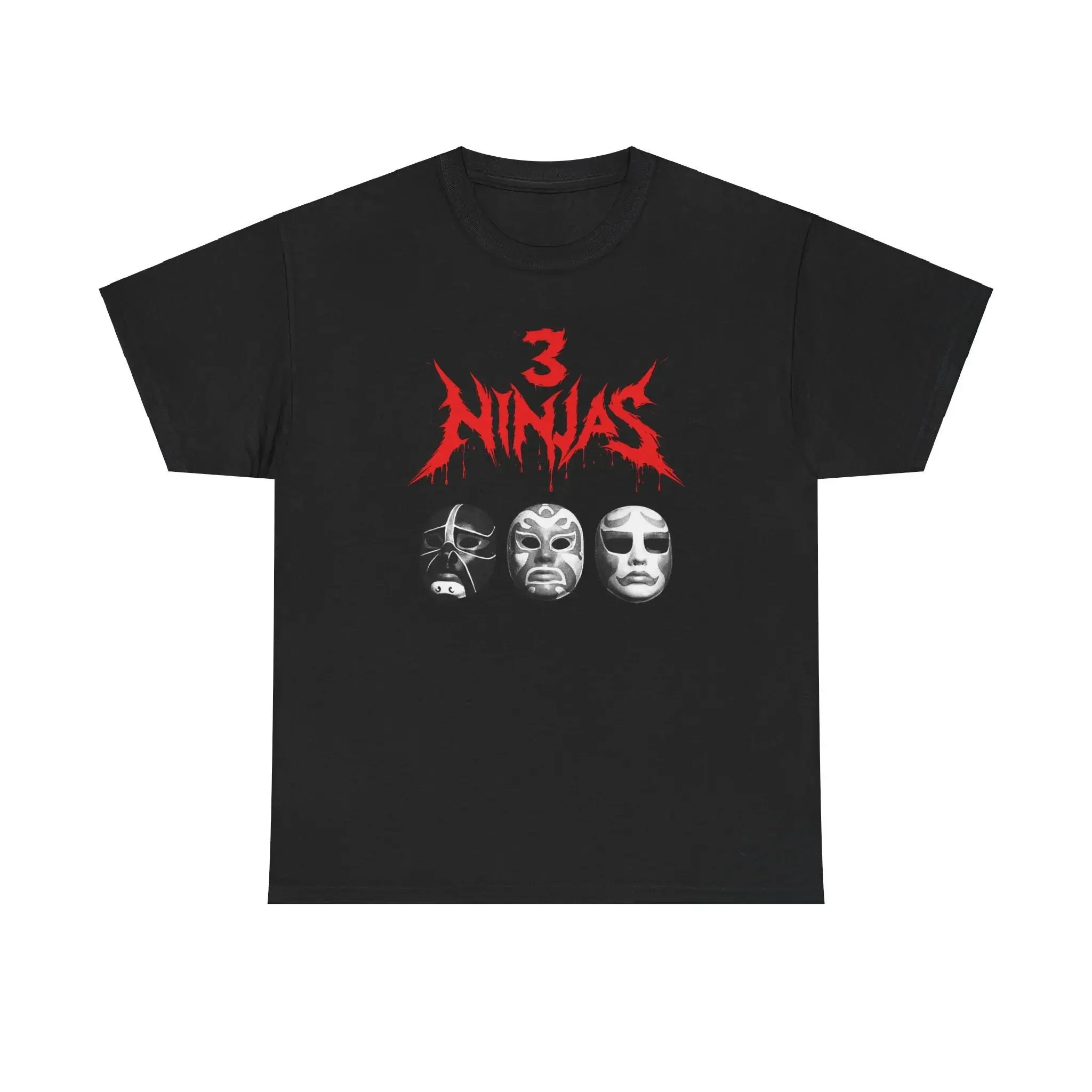 Ninjas Black Metal Parody T Shirt 90s Movie Nostalgia Heavy Cotton