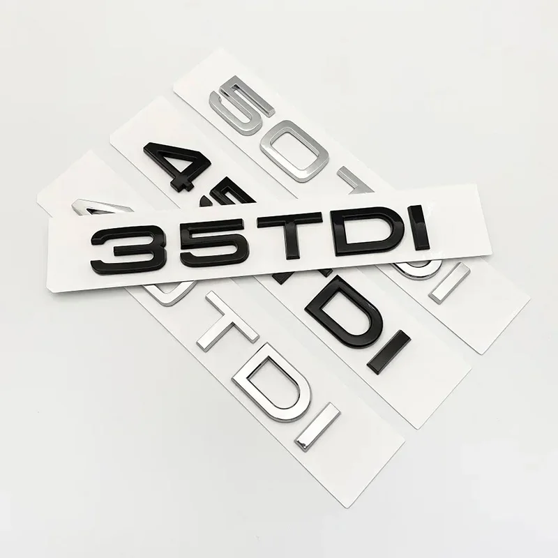 Emblema de carro para Audi, adesivo traseiro Traseiro Tronco, ABS 2.0TDI, 2.5TDI, 3.0TDI, 35TDI, 40TDI, 45TDI, 50TDI, A3, A4, A5, A6, A7, A8, Q3,