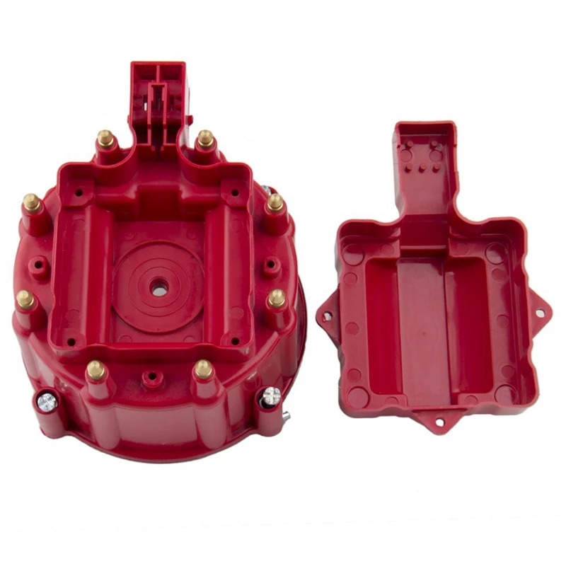 Red Male Hei Distributor Cap Coil And Rotor Replacement For Sbc Bbc 305 350 454