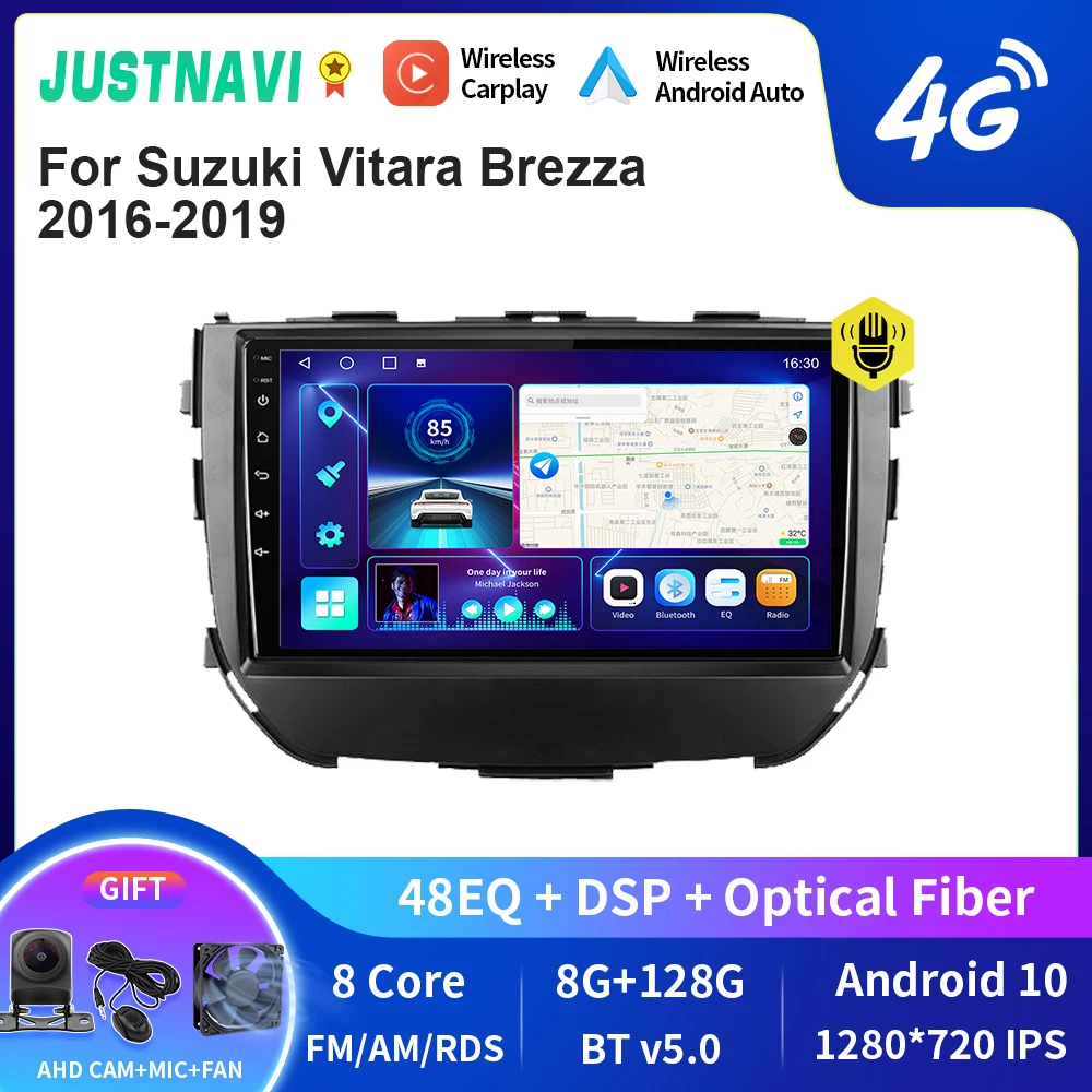 

JUSTNAVI QT10 Android 10.0 Car Radio For Suzuki Vitara Brezza 2016-2019 Car Multimedia Video Player 2din Carplay GPS Navi