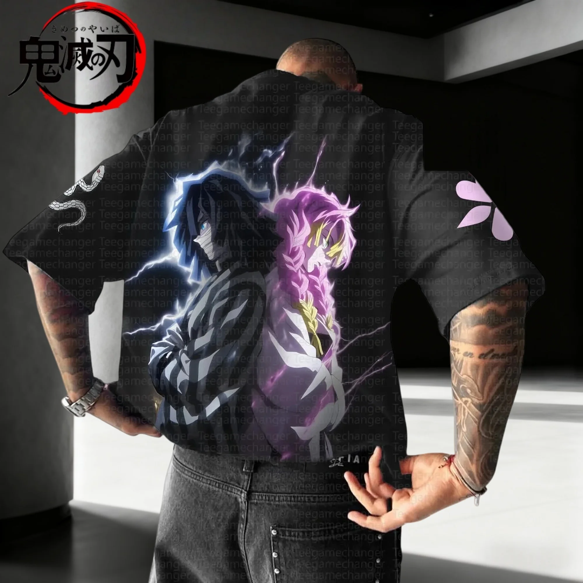 

Devil Killer Kimetsu No Yaiba Anime Print 2025 Summer New Hot-seling Men's Women's Cotton Short Sleeved T-shirt Street Casual