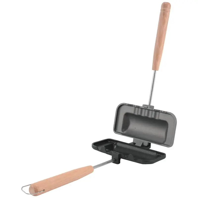 B51CNEW! Sandwich Pan Pie Maker Detachable Kitchen Tools Portable Fast Heating Cast Iron Rectangle For Muffins Pancakes Lunch